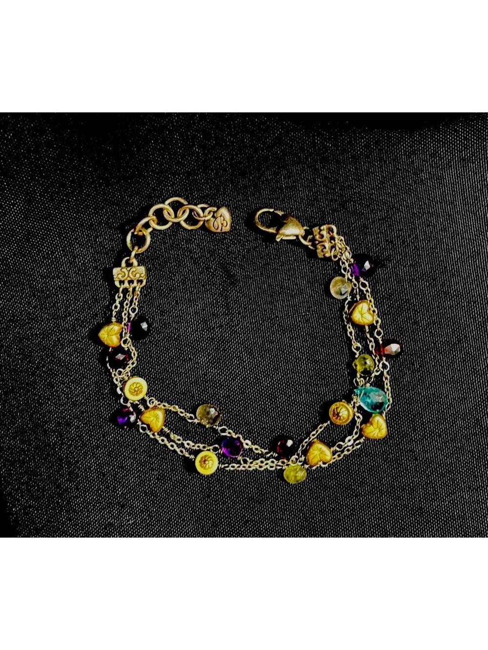 Brighton multi layered Colorful Gems garnet amethyst blue topaz & labradorite 8”